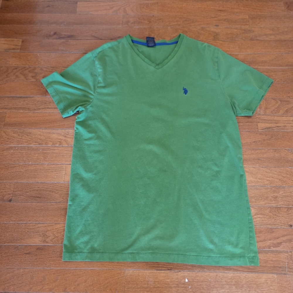 U.S. Polo Assn. Green V-Neck Men's Tee